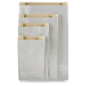 250 x Srebrna torebka papierowa na prezent 250szt. 160x250x80