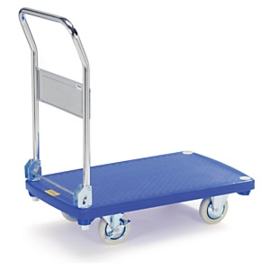Wózek transportowy z plastikową platformą 815x540x890 mm, niebieski