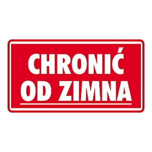 Ostrzegawcze etykiety na paczki "Chronić od zimna" 100x50 mm - wyprzedaż