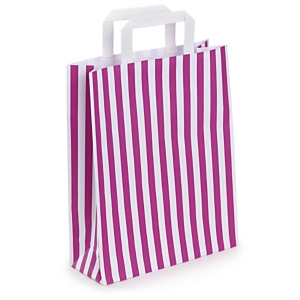 50 x Torba z papieru kraft prążkowana różowa 260x330x100 mm, 50 szt.