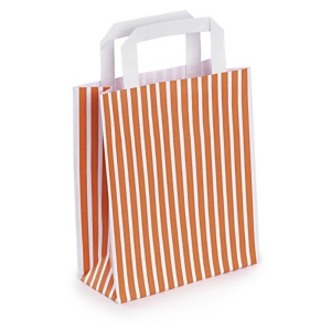 50 x Torba z papieru kraft prążkowana pomarańczowa 190x220x80 mm, 50 szt.