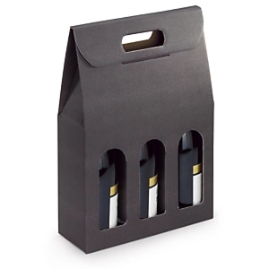 30 x Opakowanie na wino z ziarnistą teksturą 90x270x385 mm na 3 butelki, 30 szt.