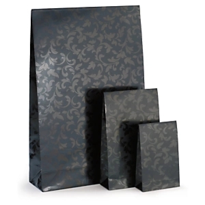 25 x Czarna torba papierowa 280x420x90 mm