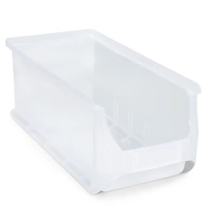 Plastikowy, wzmocniony pojemnik magazynowy, przezroczysty 355x205x150 mm