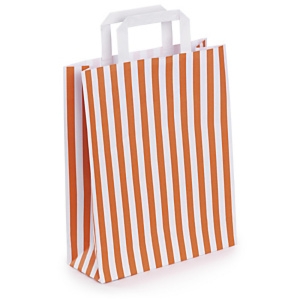 50 x Torba z papieru kraft prążkowana pomarańczowa 260x330x100 mm, 50 szt.