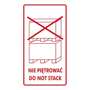 Ostrzegawcze etykiety na paczki "Nie piętrować" 50x100mm 500 szt na rolce