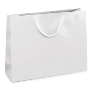 25 x Torba powlekana o wysokim połysku biała 400x320x120 mm