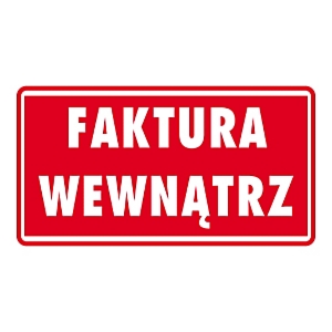 Ostrzegawcze etykiety na paczki "Faktura wewnątrz" 500 szt na rolce