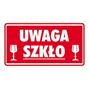 Ostrzegawcze etykiety na paczki "Uwaga szkło" 100x50 mm
