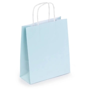 50 x Torba papierowa kraft mini 180x220x80 mm niebieska, 50 szt.