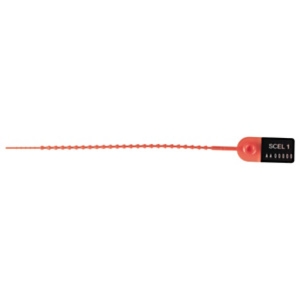 Żółta plomba z ząbkowaną przewleczką 160 x 3 mm