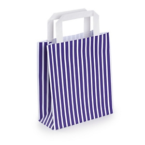50 x Torba z papieru kraft prążkowana fioletowa 190x220x80 mm, 50 szt.