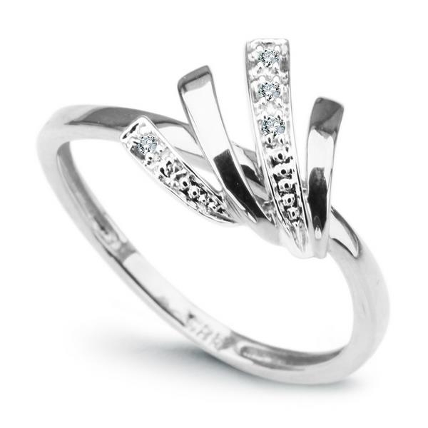 Image of ﻿pierścionek ﻿białe złoto ﻿i diamenty