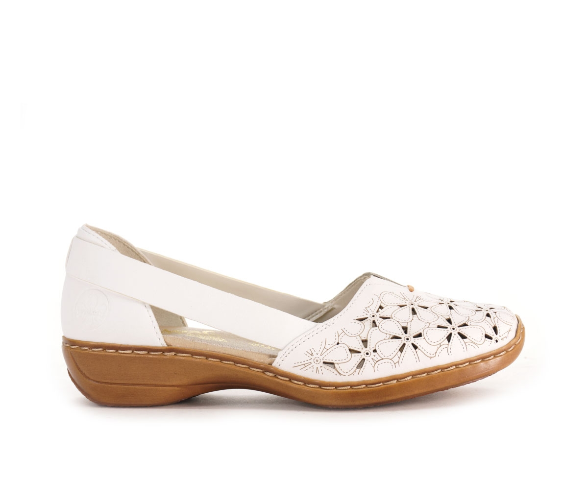 Półbuty damskie Rieker, biały