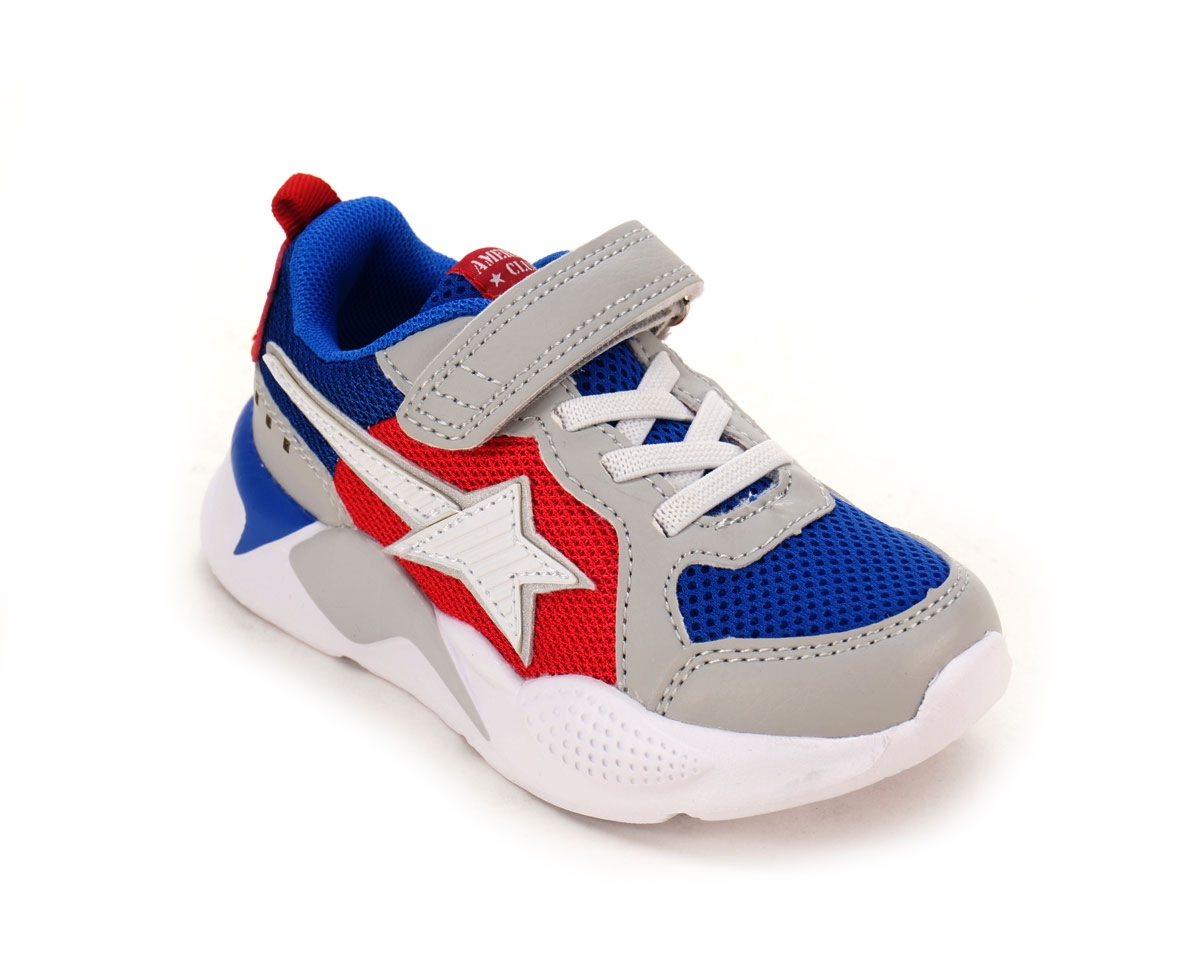 Obuwie sportowe American club, niebieski + szary