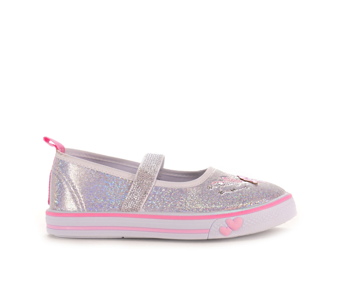 Baleriny dziecięce , srebrny