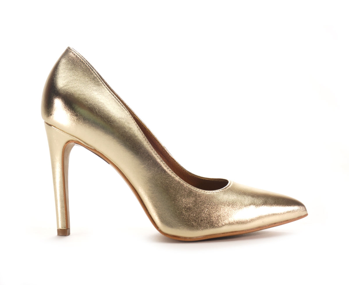 Czółenka damskie Acord, złoty