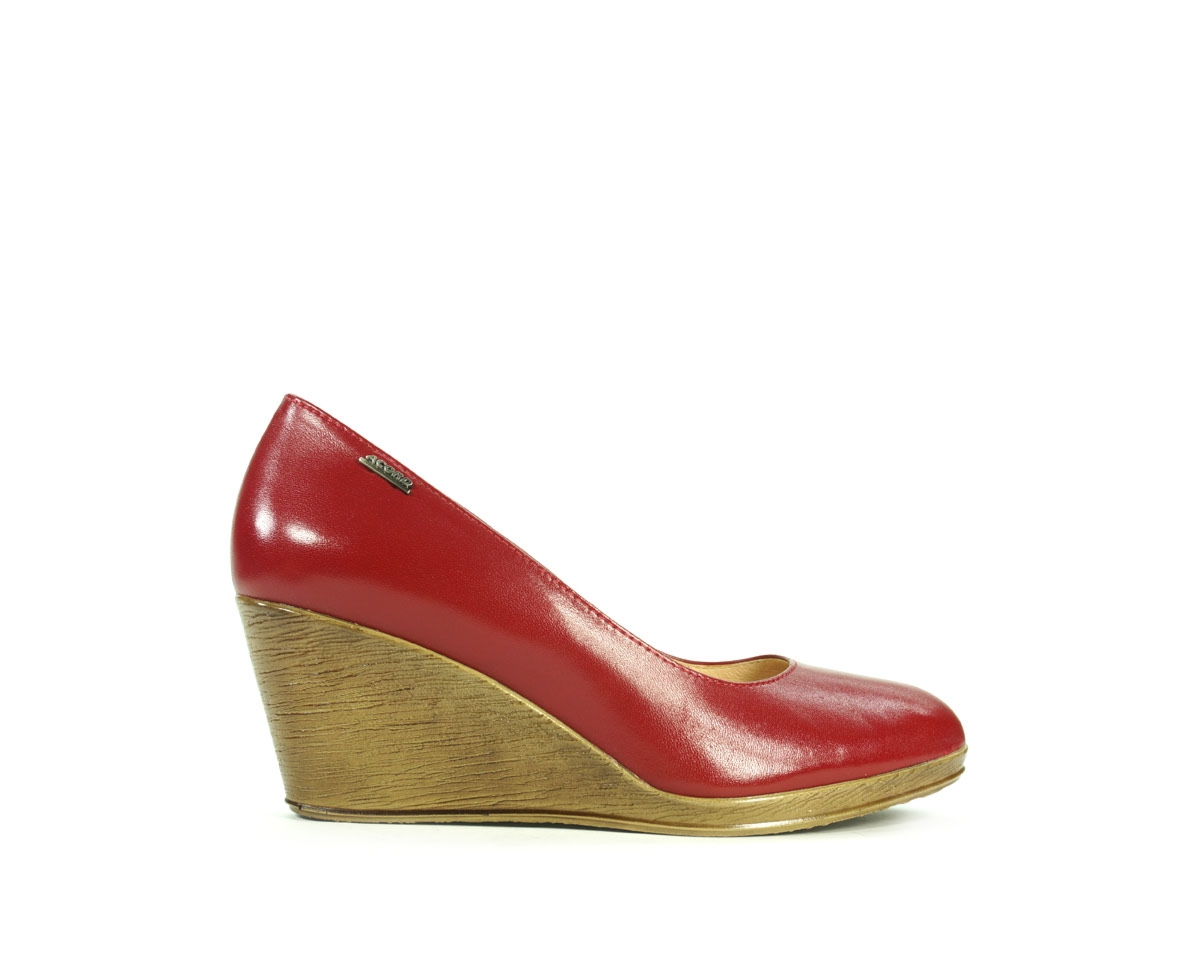 Półbuty damskie Acord, czerwony