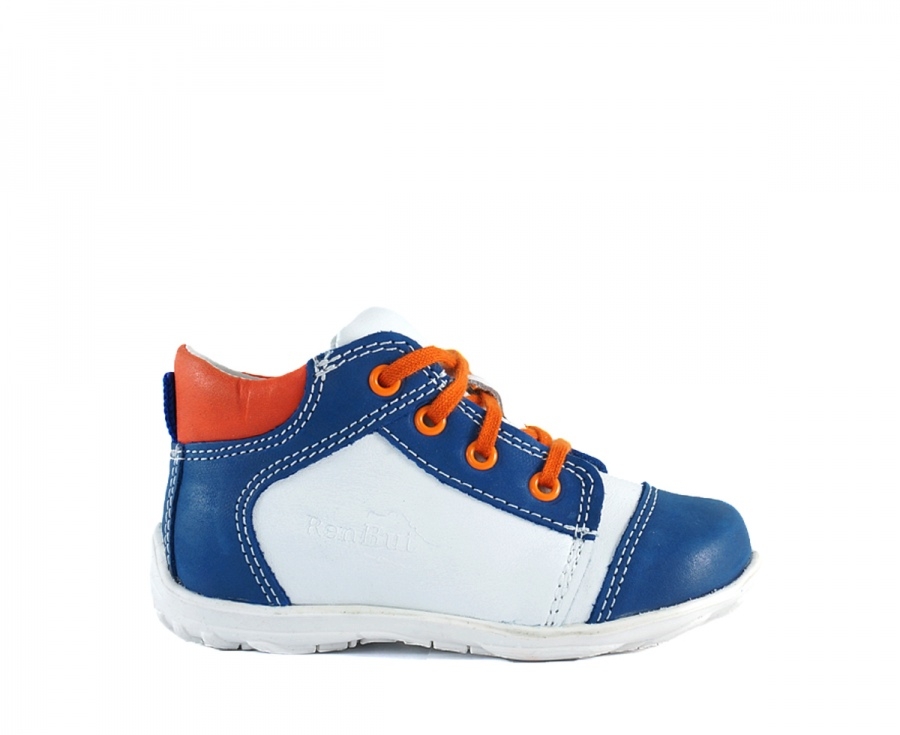 Trzewiki dziecięce ren 1442 bia+nie Renbut, biały + niebieski