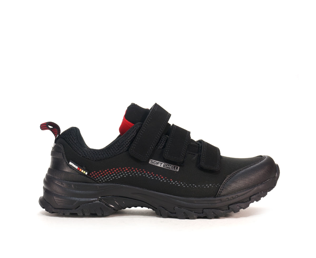 Trekkingi młodzieżowe American club, czarny + czerwony