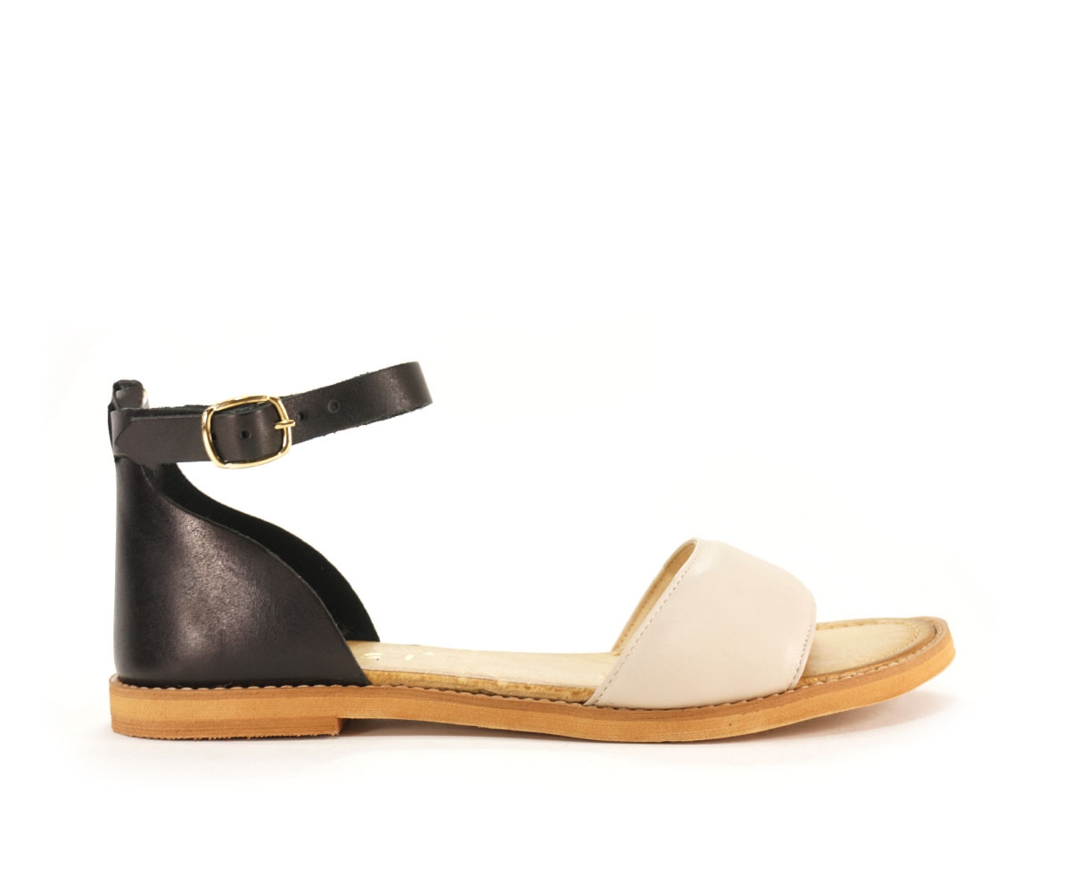 Sandały damskie Nessi, czarny + beż