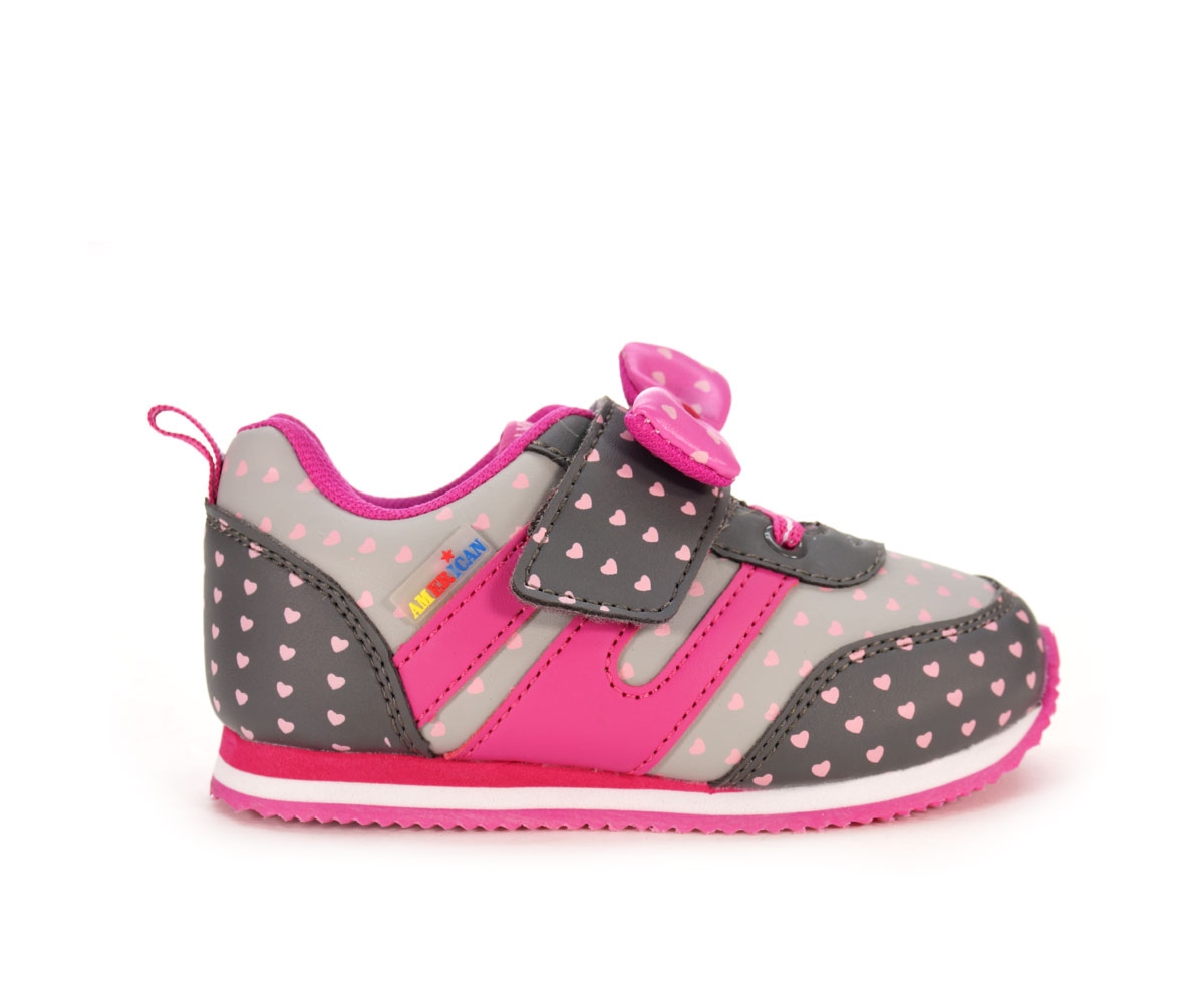 Obuwie sportowe American club, szary + fuxia