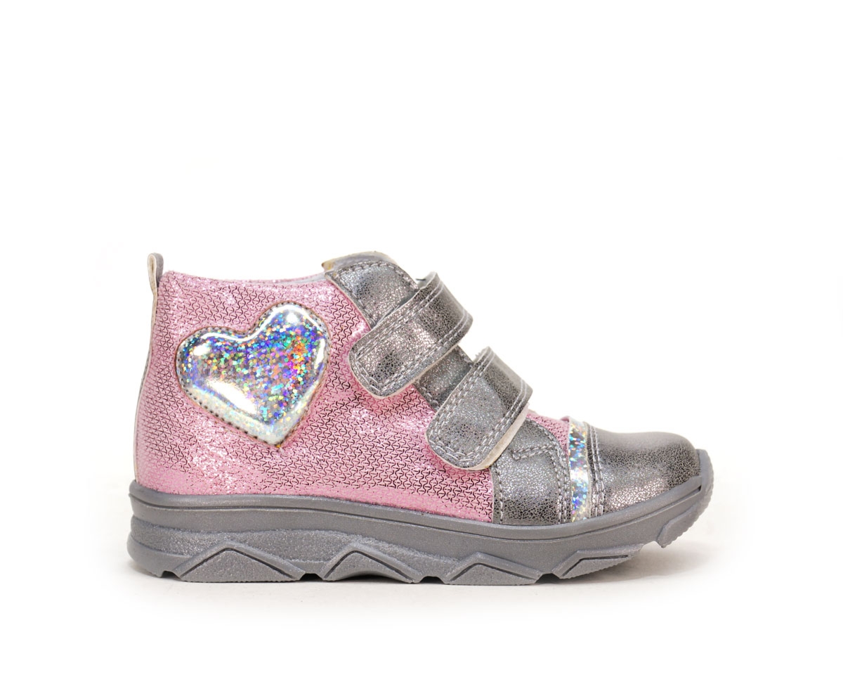 Trzewiki dziecięce Kornecki, róż + srebro