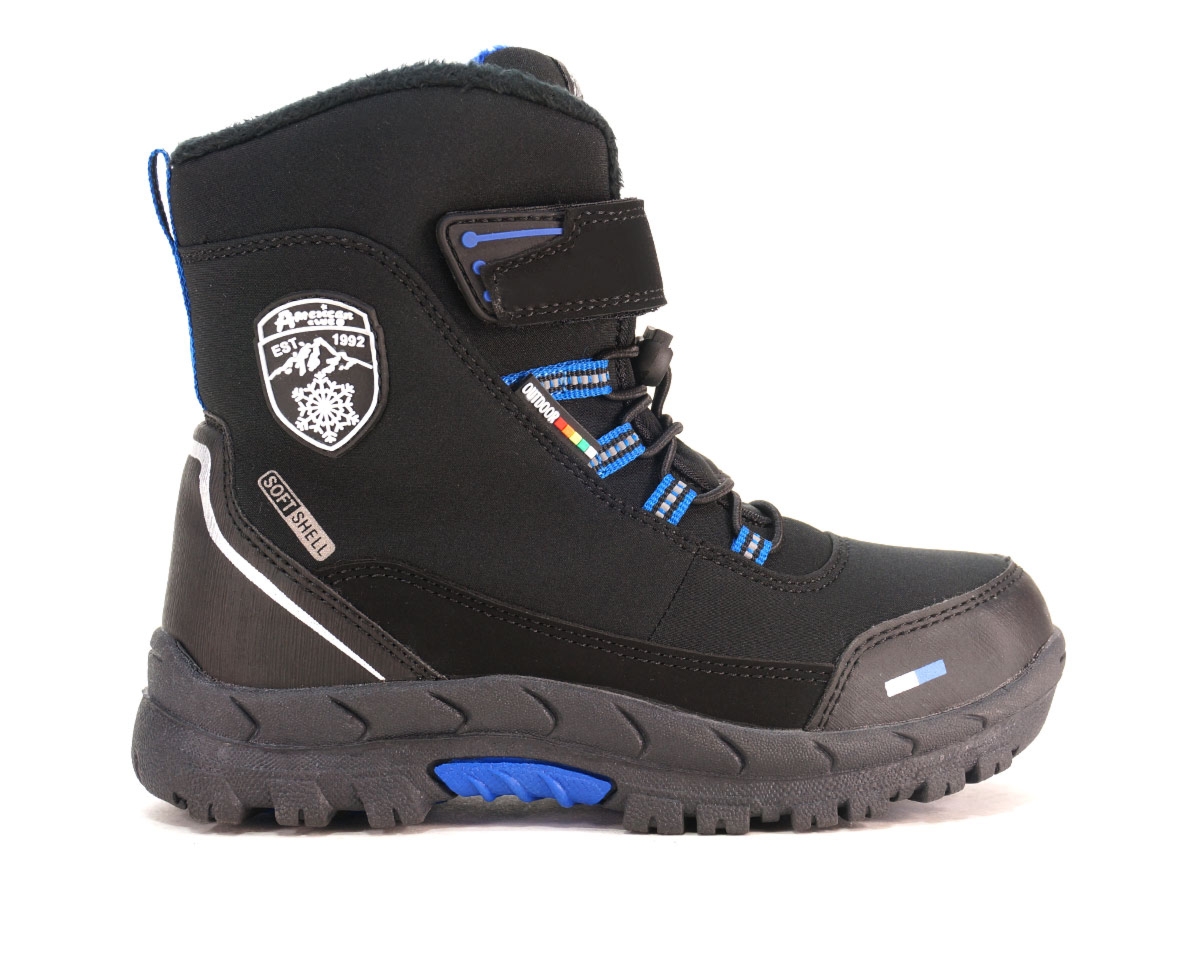 Śniegowce dziecięce American club, czarny + niebieski