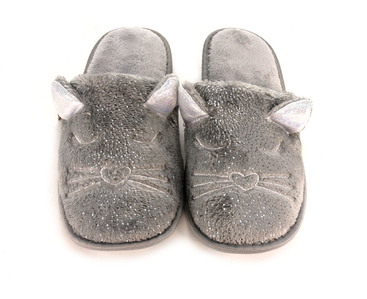 Pantofle damskie News, szary