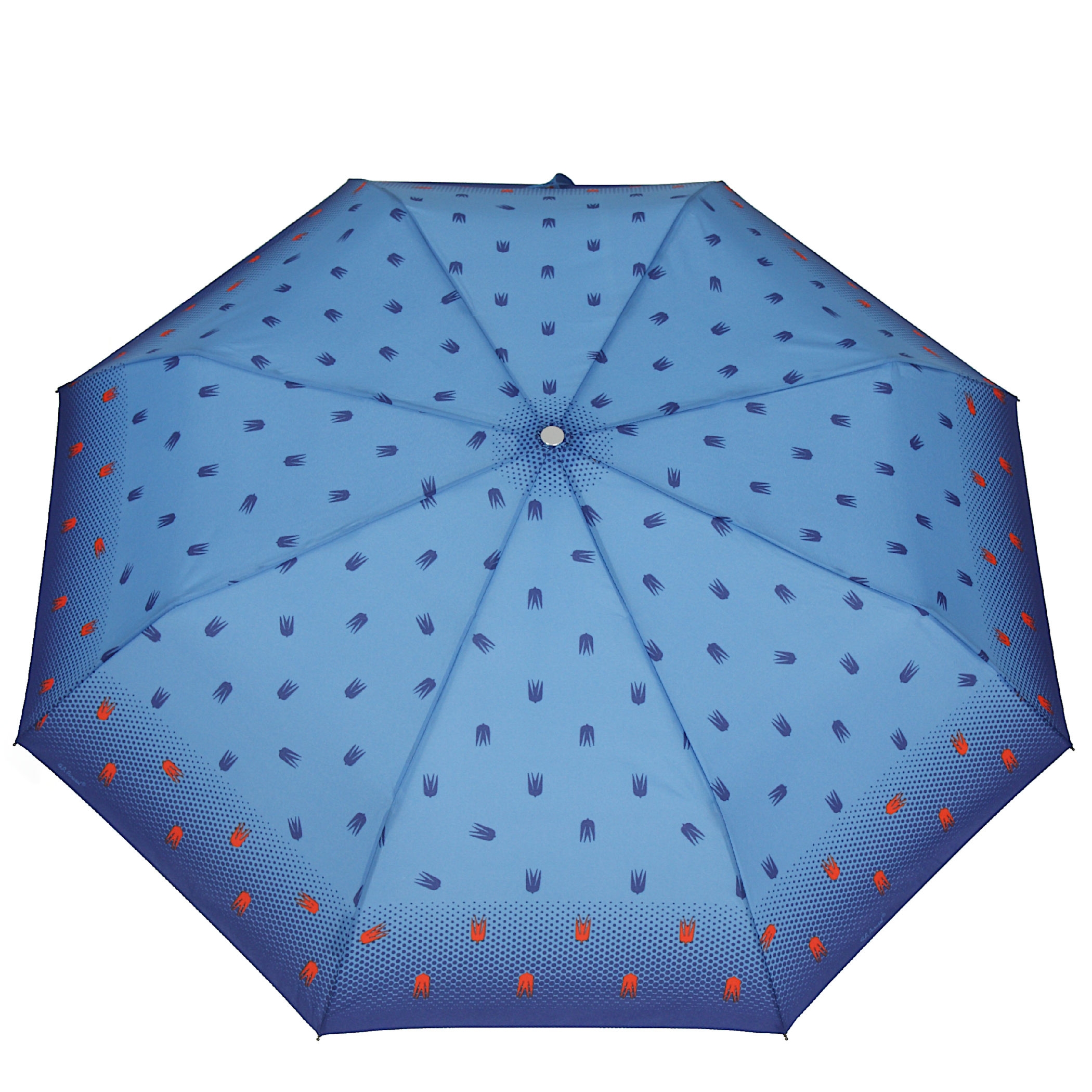 Parasol damski pełny automat – kolor dominujący: niebieski, szary
