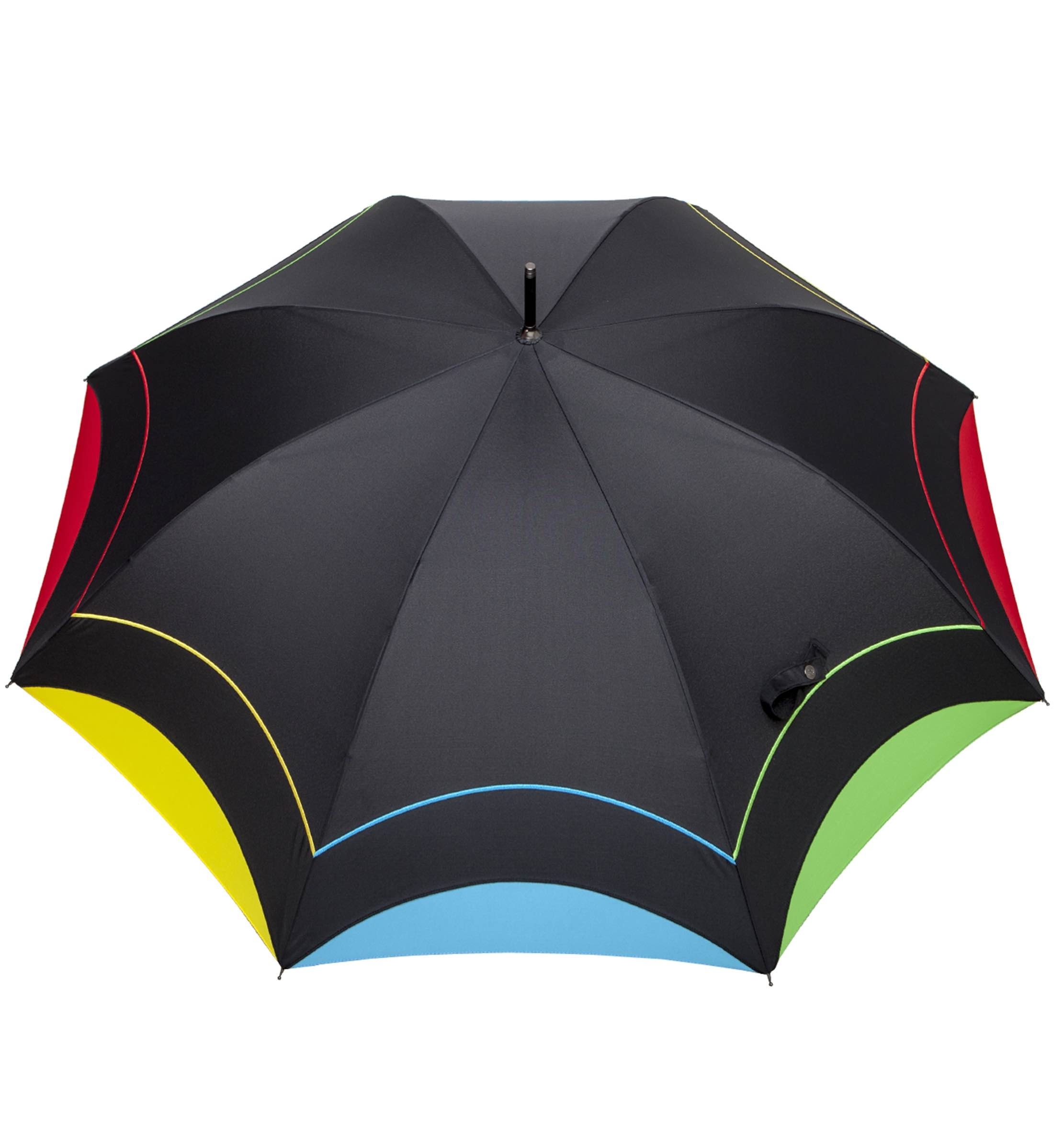Parasol damski automat czarny z lamówką