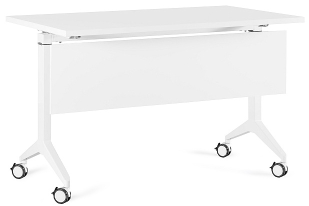 Фото - Офісний стіл Unique Biurko pracownicze z panelem maskującym Yumi S 120x70 cm biały/biał 