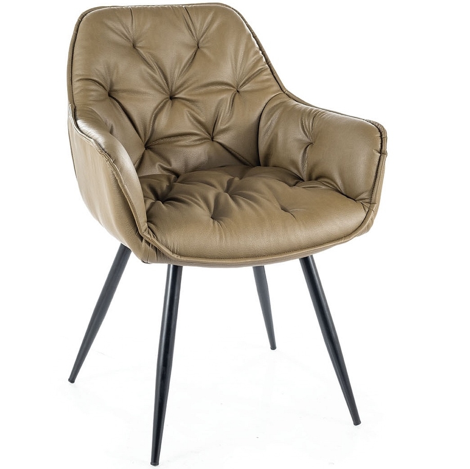 Kubełkowe krzesło z ekoskóry pikowane Cherry Buffalo