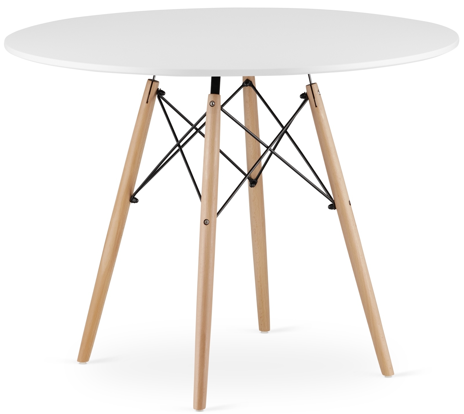 Фото - Обідній стіл Hmfurniture Skandynawski stół z białym blatem okrągłym Todi 100 cm