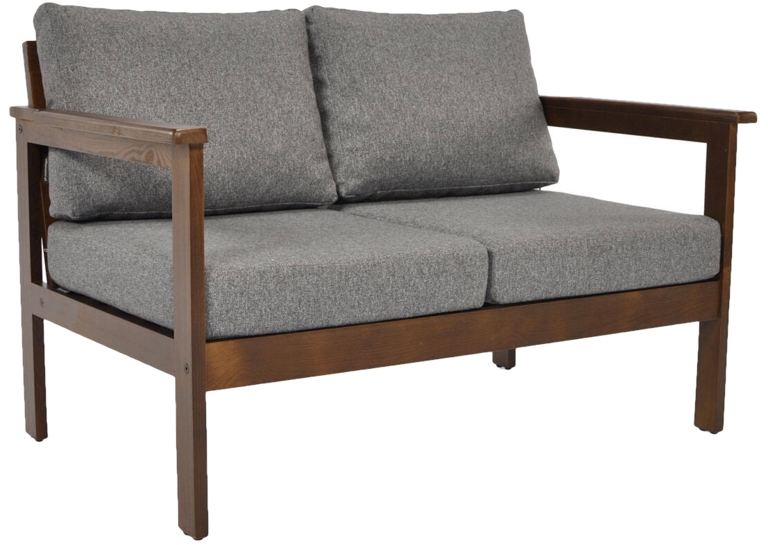 2-osobowa kanapa ogrodowa drewniana Bella brąz/grafit