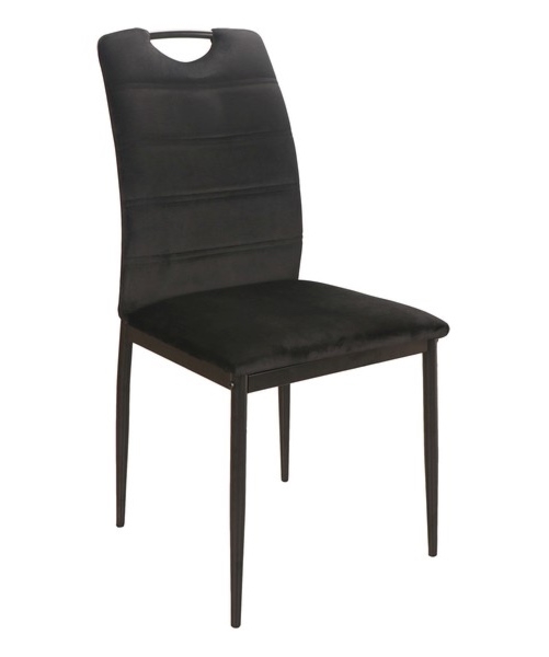 Aksamitne krzesło Rip Velvet z poziomymi przeszyciami na oparciu