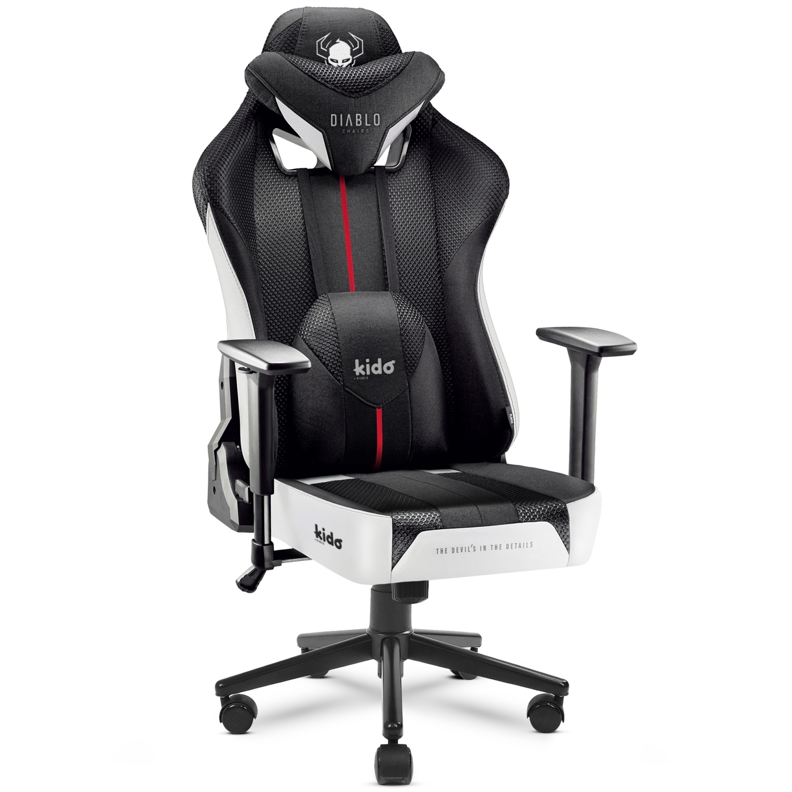 Młodzieżowy fotel gamingowy Diablo X-Player 2.0 Kids Size biało-czarny