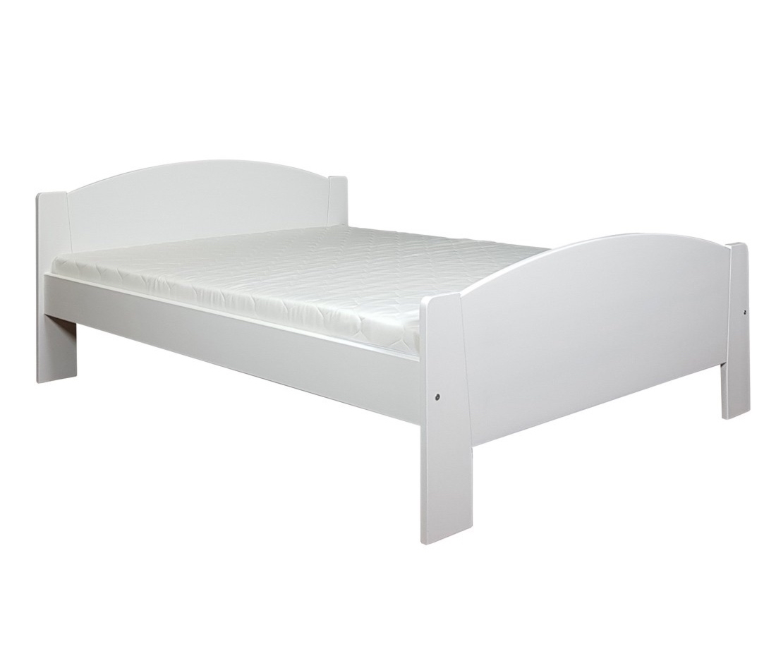 Sosnowe łóżko z przednóżkiem oraz wezgłowiem Miki