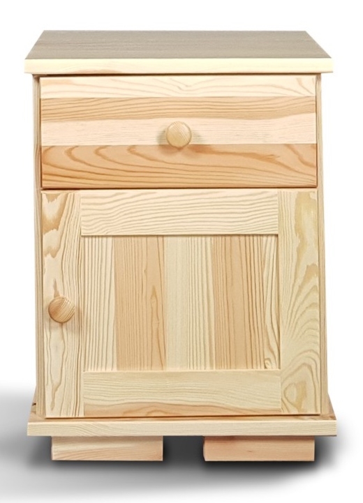 Drewniany stolik nocny z szafką Modern II