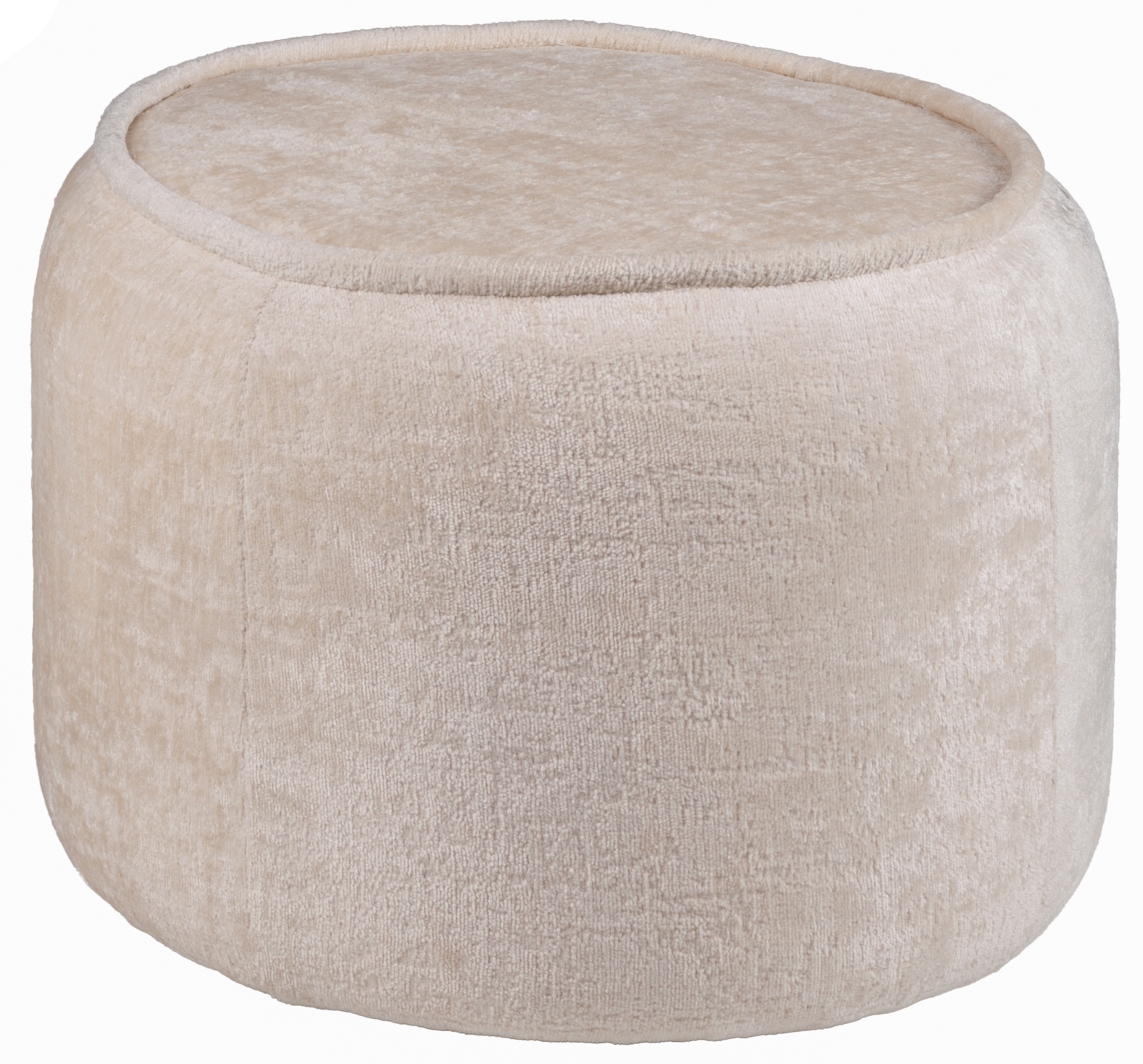 Tapicerowana pufa do salonu z lamówką Edith