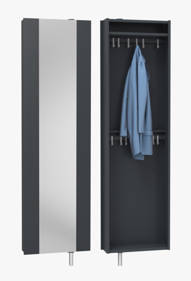 Szafa obrotowa płaska 2 x Garderoba z lustrem HOP 3G2