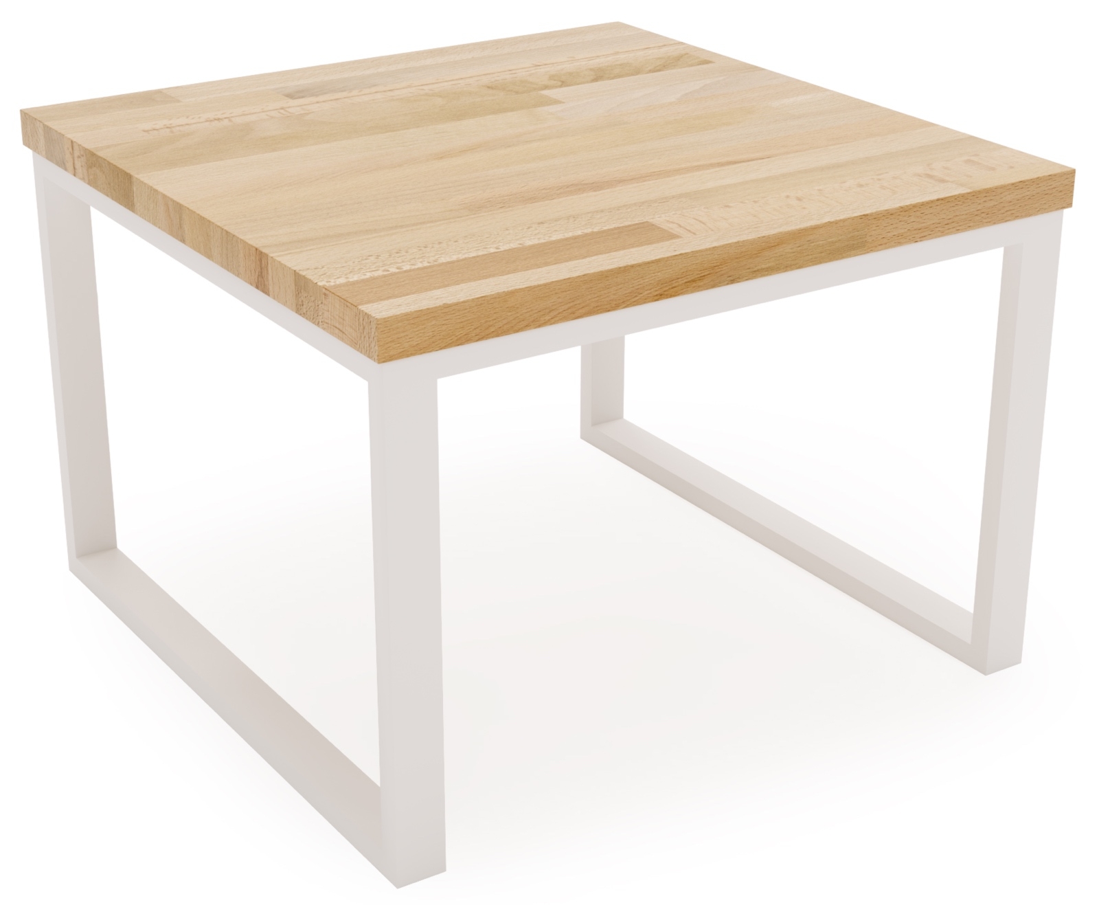 Dębowy stolik kawowy na białych płozach Arco 60×50 cm
