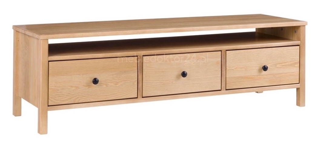 Sosnowy stolik RTV 143 z szufladkami Prestige