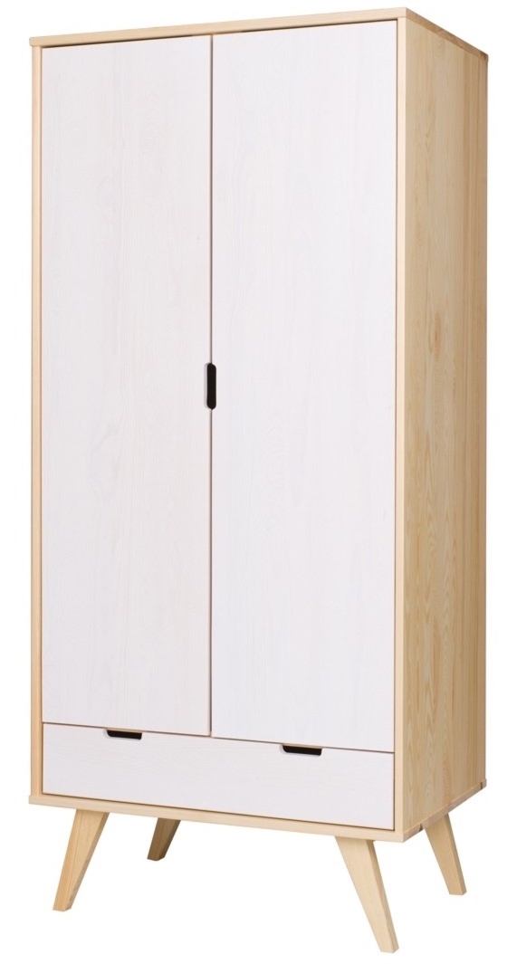 Drewniana szafa dwudrzwiowa Malmo w stylu skandynawskim