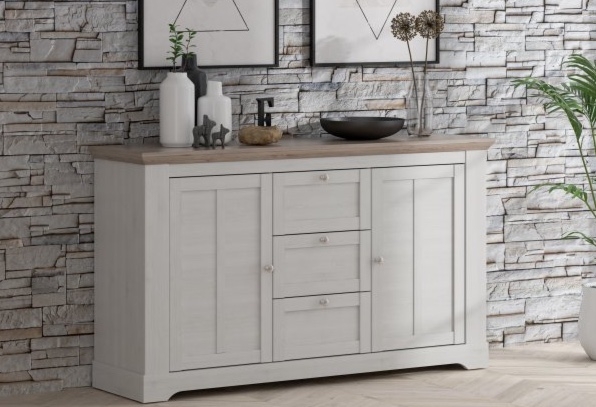 Dwudrzwiowa komoda prowansalska z 3 szufladami Iloppa 231