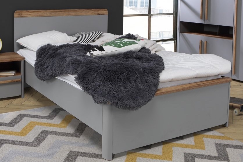 Szare łóżko do pokoju młodzieżowego Surfinio 1121