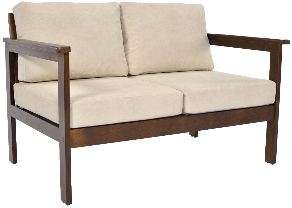 2-osobowa kanapa ogrodowa drewniana Bella brąz/beż