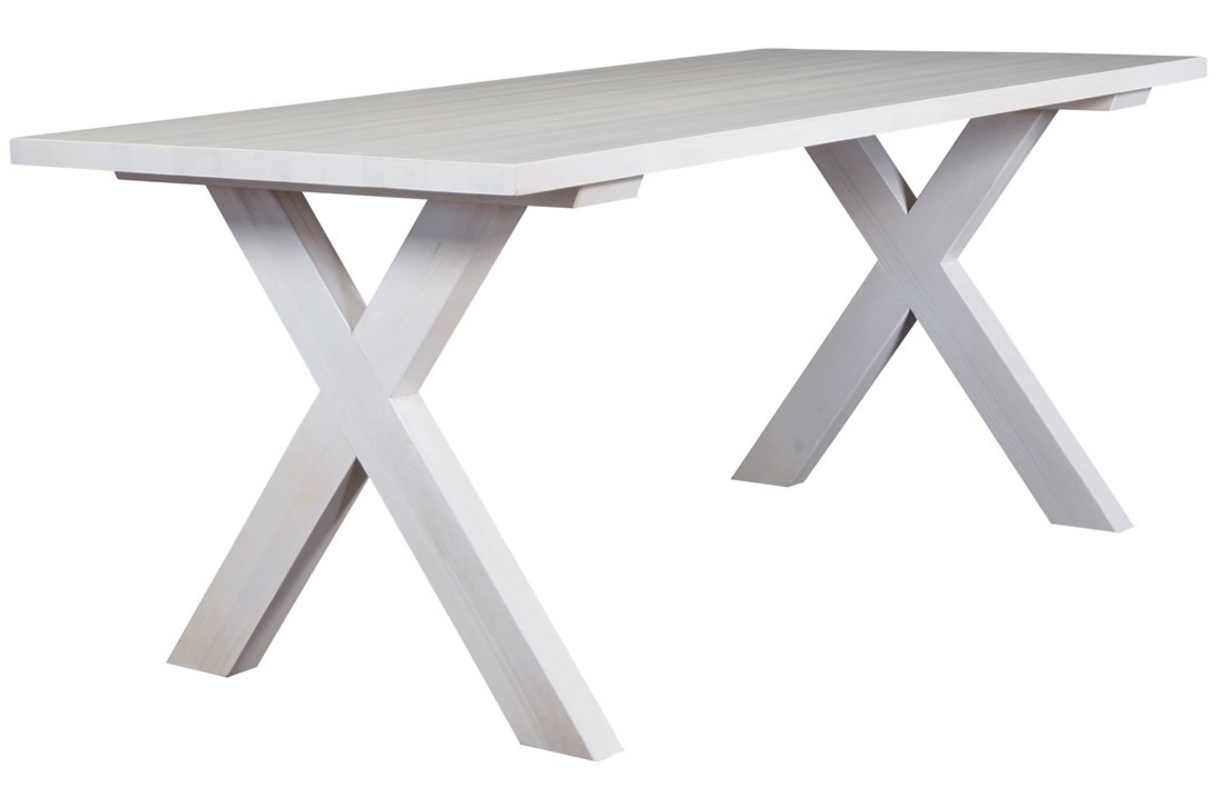 Drewniany stół do jadalni z podstawą w kształcie litery X Retro