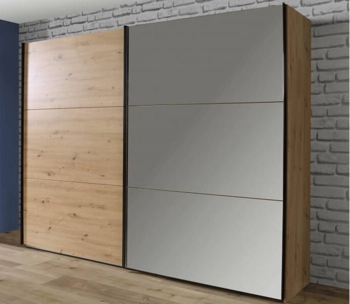 Duża szafa przesuwna z lustrem Trondheim 1211