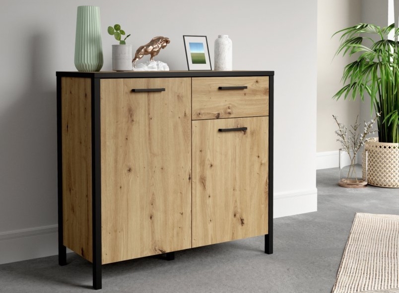 Dwudrzwiowa komoda z szufladą loft Kirikus 223